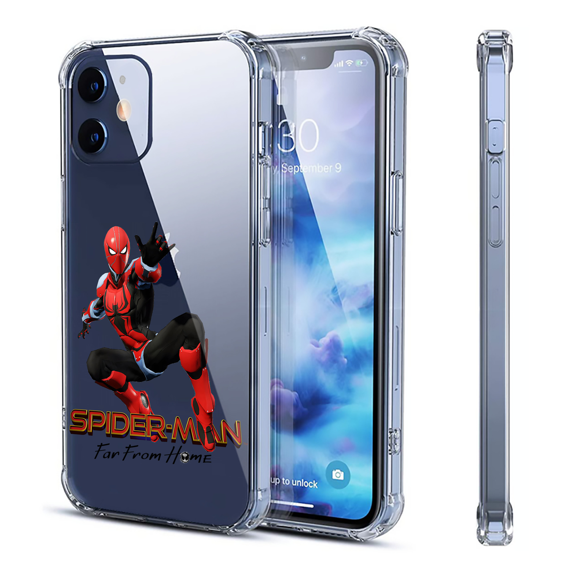 （画像用） Spider Man スパイダーマン 【iPhone 12シリーズ対応】透明スマホケース（クリアソフトケース）